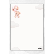 A5 Ayıcık Bloknot Çizgisiz Defter - 50 Yaprak - Memopad - Notepad - Not Defteri - Not Kağıdı Ekru Ekru