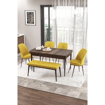 Barok Masa Sandalye Ve Bench Hardal