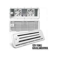 Shuıvan Buzdolabı Havalandırma Menfezi 12v Fanlı Kış Kapaklı 48x18,5cm - Beyaz - 12v-2016