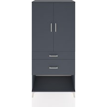Hyperion Dolap Tek Raflı 2 Çekmeceli Tek Askılı 88x44x195 Antrasit-antrasit Antrasit