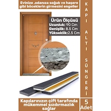 Rüzgarkesici Soğuk Haşere Toz Önleyici Yapışkanlı Köpük Kapı Altı Isı Yalıtım Eşik Süngeri 5 Adet