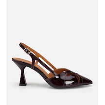 Hotiç Kadın Rugan Deri Bordo Arkası Açık Kısa Topuklu Stiletto 01ayh322180a780 01ayh322180a780