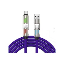 4 İn 1 240w A Kadar Şarj Destekli Şarj Kablosu Usb-c Lightning Usb Çok Çıkışlı Işıklı Hızlı Şarj Data Kablosu 4 İn 1 240w A Kadar Şarj Destekli Şarj Kablosu Usb-c Lightning Usb Çok Çıkışlı Işıklı Hızlı Şarj Data Kablosu