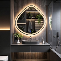 Arelu Günışığı Lazer Kumlamalı Lavabo & Banyo Aynası Dokunmatik Sensörlü 60 X 60