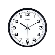 Galaxy Duvar Saati, Siyah Sessiz Akar Makine, Mineral Cam, Abs Çerçeve, 286mm Çap, Ofis Ve Ev İçin 0240-beyaz-şekilli-48cm