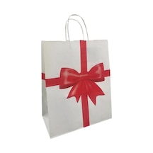 Gizpak Kraft Burgu Saplı Çanta Fiyonklu 25x31x12cm 25 Adet