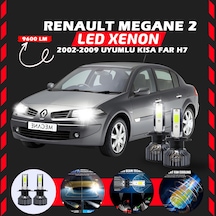 Renault Megane 2 2002-2009 Kısa Far Uyumlu Şimşek Etkili Led Xenon Pro Series H7