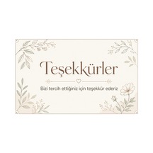 100 Adet Teşekkür Kartı 8x5 Cm Sipariş Notu, Paket İçi Müşteri Teşekkür Kartı - Turkuaz - 027