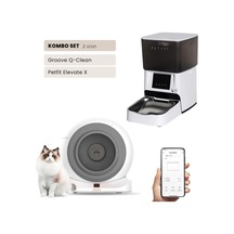 Groove Q-clean Wi-fi Akıllı Otomatik Kedi Tuvaleti Gri + Petfit Elevate X 4l Wi-fi Akıllı Otomatik Mama Kabı Besleme Ünitesi Bundle