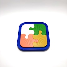 4 Parçalı Eğitici İlk Yapbozum - Bebek Ve Çocuk İçin Renkli Puzzle, Montessori Motor Beceri Oyunu