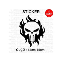 Ateş Kuru Kafa - Araba Kask Motosiklet Laptop Taplet Sticker
