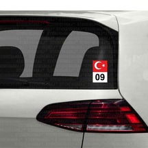 Aydın 09 Il Plaka Sticker Ayyıldız Türkiye Etiket Stickerı 477676352