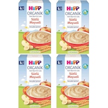 Hipp Organik Sütlü Meyveli Tahıl Bazlı Ek Gıda 6+ Ay Kaşık Maması 4 x 250 G