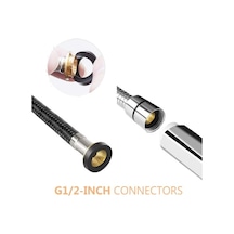 Pazly Abs Malzeme 6 Fonksiyonlu Krom Duş Başlığı - 1.5m Hortum + Ayarlanabilir Askı - Gümüş Gümüş