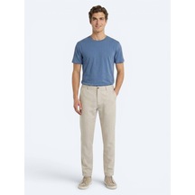 Kip Taş Düz Dokuma Jogging Fit Casual %100 Keten Pantolon