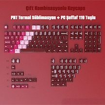 Mekanik Klavye Tuş Takımı 119 Tuş Keycaps Pbt Süblimasyonlu Çift Renkli Klavye Başlığı