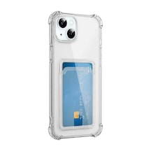 Newface Apple Uyumlu iPhone 15 Kılıf Kart Şeffaf Silikon - Şeffaf