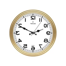 Modern Tasarımlı Gold Renkli Duvar Saati, Şık Dekoratif Aksesuar 0240-keçe-şekilli-48cm