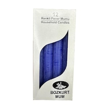 Bozkurt Konik Şamdan Mum Fener Mumu - Mavi - 14 Cm. - 12 Adetlik Paket Çok Renkli