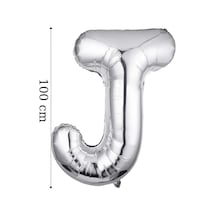 Folyo Balon J Harfi Helyum Balon 100 Cm Gümüş Renk - J Harf Balon - Harf Folyo Silver Balon Çok Renkli
