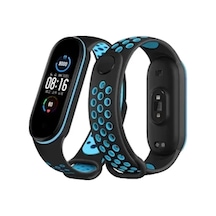 Newface Xiaomi Mi Band 4 Spor Delikli Kordon - Siyah-mavi
