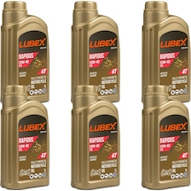 Lubex Rapidus Fs 10W-40 1 L 4 Zamanlı Motosiklet Yağı (6 Adet)