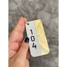 Beyaz&gold Kişiselleştirilebilir Otel Bungalov Apart Anahtarlık