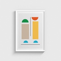 Geometry Rainbow V3 Tablo Çerçeveli Poster Duvar Dekorasyonu Beyaz Çerçeveli Tablo Beyaz Çerçeveli Tablo Dn11d107beyaz