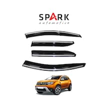 Dacia Duster 2018-2024 Yıl Aralığı Uyumlu Cam Rüzgarlığı 4 Parça Kromlu Siyah