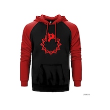 Seven Deadly Sins Dragon Sin Kırmızı Renk Reglan Kol Sweatshirt / Hoodie
