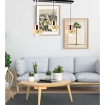 Tt017-3S-Mkrm Tt Aydınlatma Mermer Desen 3 Lü Sıralı Krem Avize