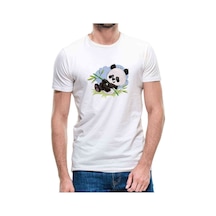 Panda Baskılı Beyaz Erkek Tshirt (530983439)