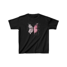 Barlashive Çocuk Kız Baskılı T-shirt - Siyah Çok Renkli