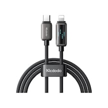 Mcdodo CA-2630 36w Typec Apple Uyumlu iPhone Şarj Hız Göstergeli Şarj Data Kablosu 1.2 M Siyah