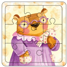 Sevimli Ayıcık İlk Puzzlem Çocuklar İçin Eğitici-Öğretici Ahşap Oyuncak 9 Parça