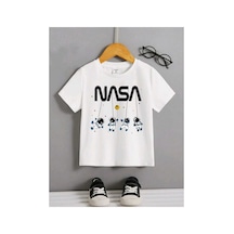Magors Stil-x Nasa Baskılı Bisiklet Yaka Çocuk Ve Genç Tshırt Beyaz