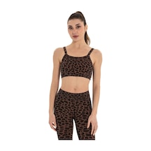 Inguz Leopar Desen Seamless Bra Kahverengi - Siyah