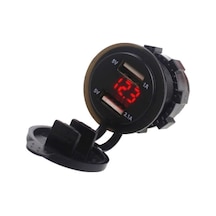 Pano Tipi Voltmetreli 2'Li Usb Giriş 5V 1A Ve 5V 2,1A Çıkış