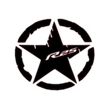 Yamaha R25 Etiket Aksesuar Army Yıldız 10X10Cm 2 Adet Siyah