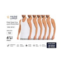 Yıldız Çamaşır Erkek Yazlık Süper İnce Modal Atlet 120-121 - 6 Adet Beyaz