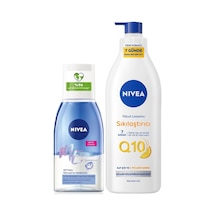 Çift Fazlı Göz Makyaj Temizleme Suyu 125ml Ve Q10 Sıkılaştırıcı Nemlendirici Vücut Losyonu 400ml, C Vitamini, Kolajen Tetikleyici, Biotin, Suya Dayanıklı Makyaj