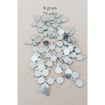 Oya Abiye Bileklik Kolye Pleksi Metalik Plastik Pul Gümüş Renk 8 Gram 75 Adet - Bnc520 Diğer