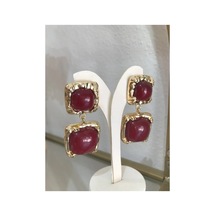 Kare Model Küpe Bordo