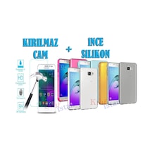 Samsung Uyumlu Galaxy A5 2016 Kilif Seffaf Silikon Kilif + Kirilmaz Cam 336302212