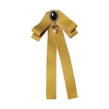 Homyl Şerit Papyon Broş Boyun Kravat Kokteyller Parti Mezuniyet Sarı