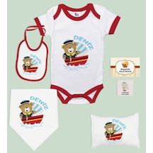 BK Kids Kişiye Özel İsimli 6 Parça Kırmızı Bebek Body Zıbın Batta