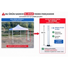 40 Mm Altıgen Profil 3x3 Gazebo Tente İç Dış Ayak Yedek Parçaları Beyaz