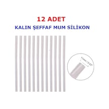 12 Adet Somafix Kalın Şeffaf Mum Silikon 11.3x300 MM Çubuk Sıcak