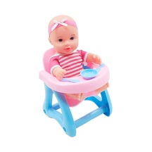 Global Toys Çizgili Kıyafetli Mama Sandalyeli Konuşan Oyuncak Bebek