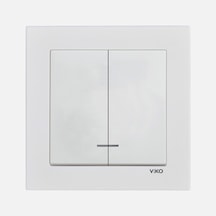 Viko Karre 55 Beyaz Isıklı Komütatör C1